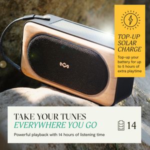 Parlante Bluetooth Roots Solar Negro Marley