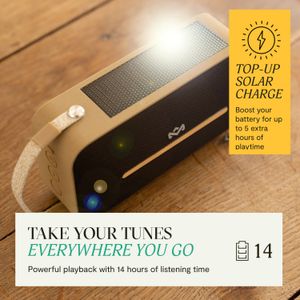 Parlante Bluetooth 5.3 Waterproof Rise Up Solar Negro Marley